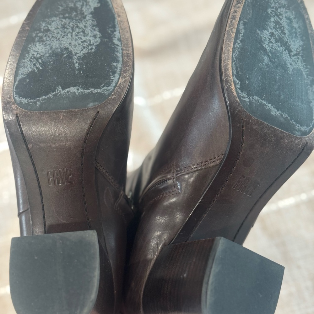 Frye Dark Brown Leather Ankle Boots - Picture 3 of 10